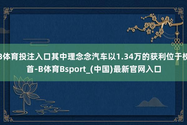 B体育投注入口其中理念念汽车以1.34万的获利位于榜首-B体育Bsport_(中国)最新官网入口