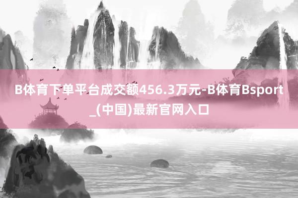 B体育下单平台成交额456.3万元-B体育Bsport_(中国)最新官网入口