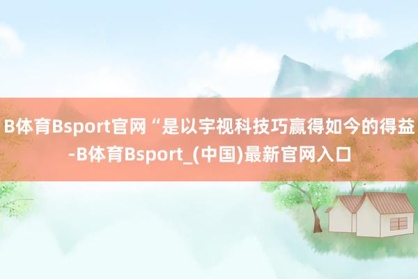 B体育Bsport官网“是以宇视科技巧赢得如今的得益-B体育Bsport_(中国)最新官网入口