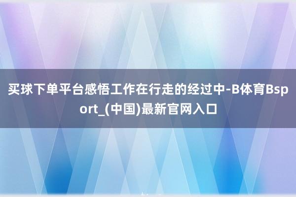 买球下单平台感悟工作　　在行走的经过中-B体育Bsport_(中国)最新官网入口
