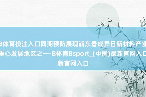 B体育投注入口同期预防展现浦东看成异日新材料产业重心发展地区之一-B体育Bsport_(中国)最新官网入口