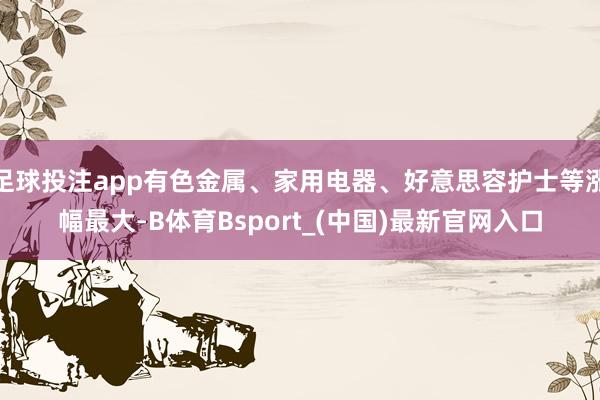 足球投注app有色金属、家用电器、好意思容护士等涨幅最大-B体育Bsport_(中国)最新官网入口