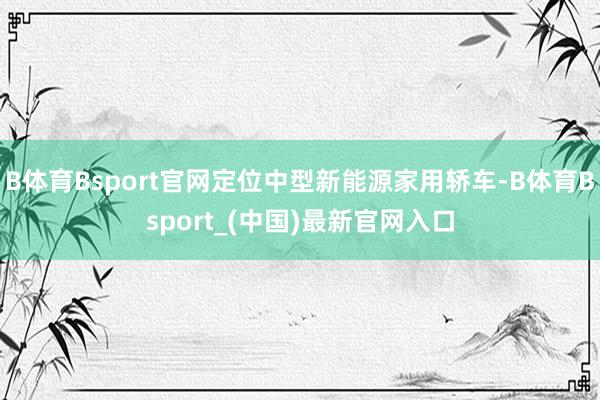 B体育Bsport官网定位中型新能源家用轿车-B体育Bsport_(中国)最新官网入口