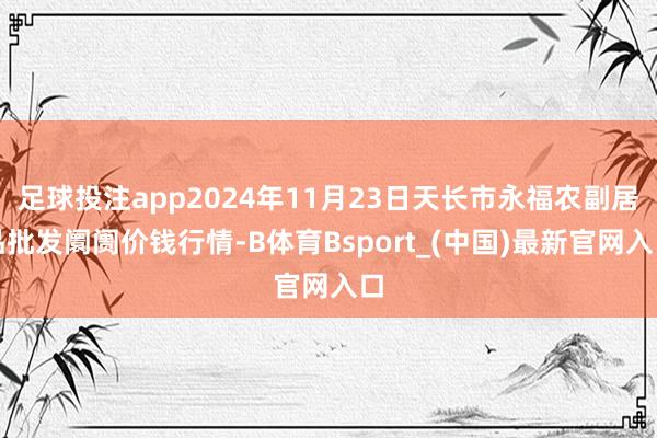 足球投注app2024年11月23日天长市永福农副居品批发阛阓价钱行情-B体育Bsport_(中国)最新官网入口