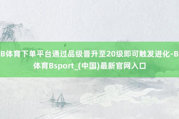 B体育下单平台通过品级晋升至20级即可触发进化-B体育Bsport_(中国)最新官网入口
