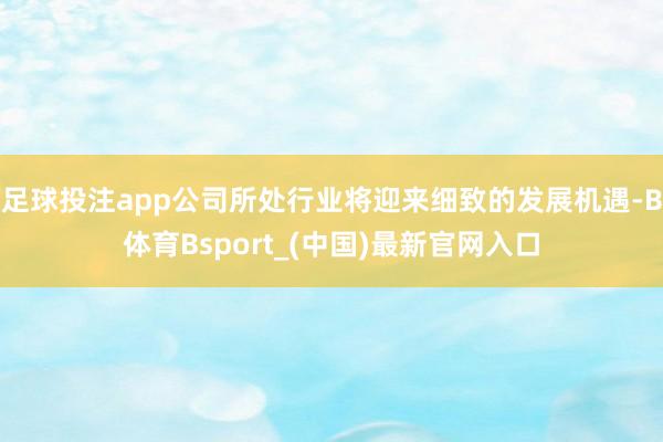 足球投注app公司所处行业将迎来细致的发展机遇-B体育Bsport_(中国)最新官网入口