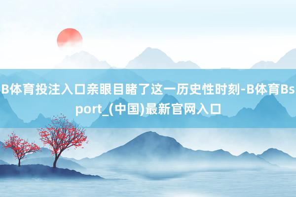 B体育投注入口亲眼目睹了这一历史性时刻-B体育Bsport_(中国)最新官网入口