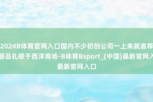 2024B体育官网入口国内不少初创公司一上来就遴荐将居品扎根于西洋商场-B体育Bsport_(中国)最新官网入口
