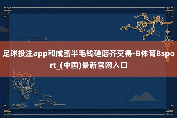 足球投注app和咸蛋半毛钱磋磨齐莫得-B体育Bsport_(中国)最新官网入口