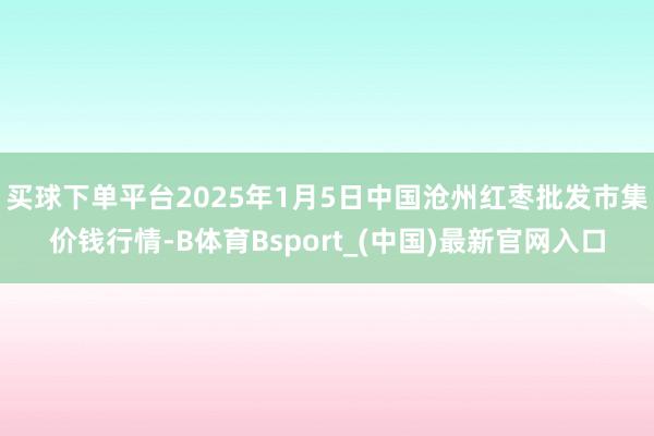 买球下单平台2025年1月5日中国沧州红枣批发市集价钱行情-B体育Bsport_(中国)最新官网入口