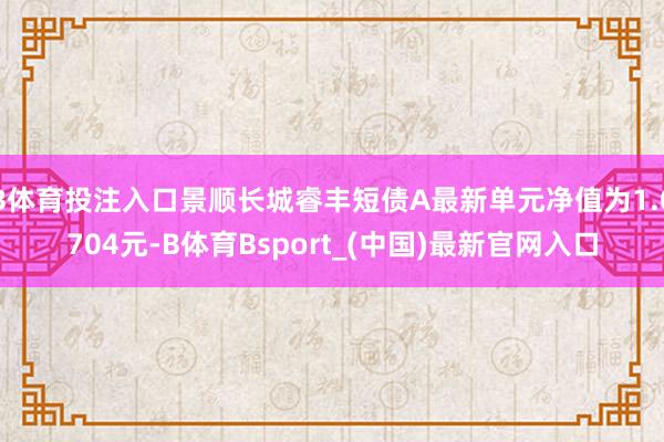 B体育投注入口景顺长城睿丰短债A最新单元净值为1.0704元-B体育Bsport_(中国)最新官网入口