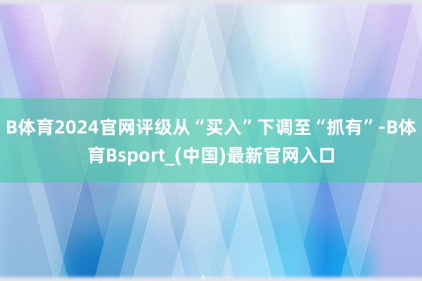B体育2024官网评级从“买入”下调至“抓有”-B体育Bsport_(中国)最新官网入口