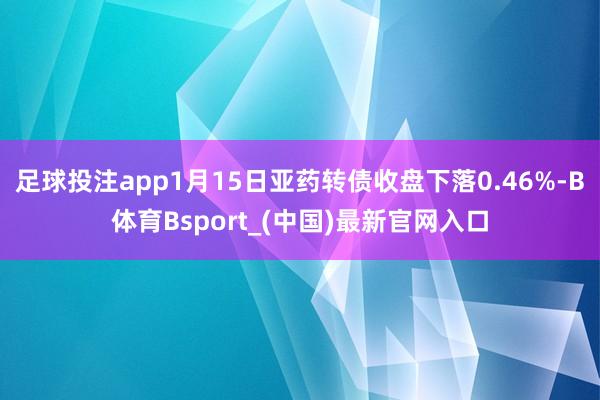 足球投注app1月15日亚药转债收盘下落0.46%-B体育Bsport_(中国)最新官网入口