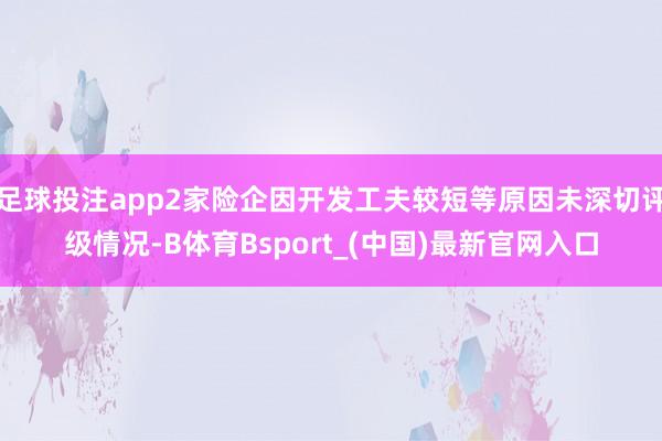 足球投注app2家险企因开发工夫较短等原因未深切评级情况-B体育Bsport_(中国)最新官网入口