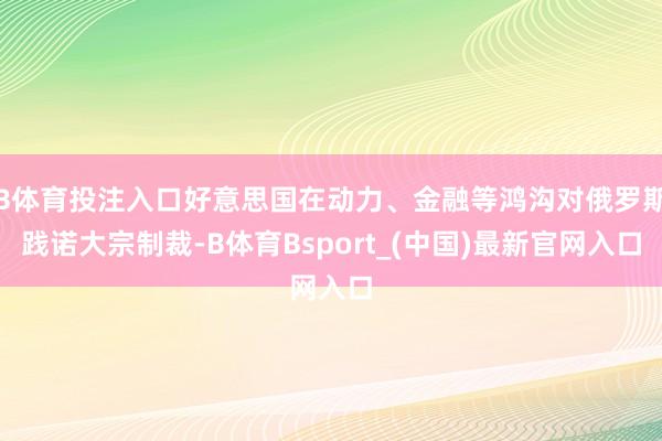 B体育投注入口好意思国在动力、金融等鸿沟对俄罗斯践诺大宗制裁-B体育Bsport_(中国)最新官网入口