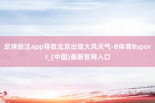 足球投注app导致北京出现大风天气-B体育Bsport_(中国)最新官网入口