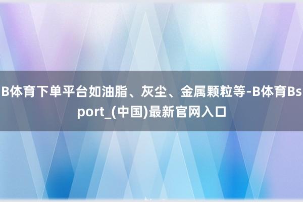 B体育下单平台如油脂、灰尘、金属颗粒等-B体育Bsport_(中国)最新官网入口
