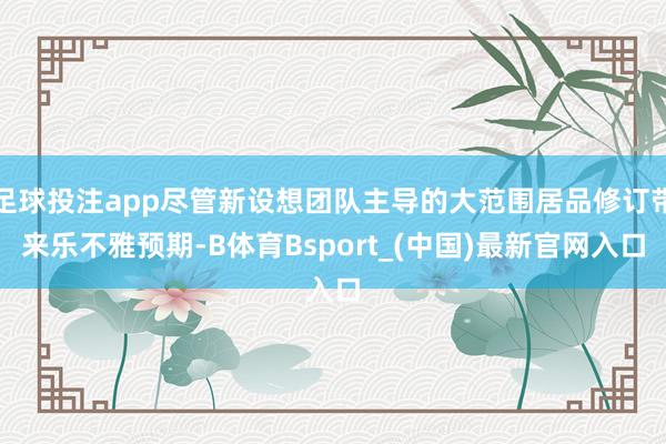 足球投注app尽管新设想团队主导的大范围居品修订带来乐不雅预期-B体育Bsport_(中国)最新官网入口