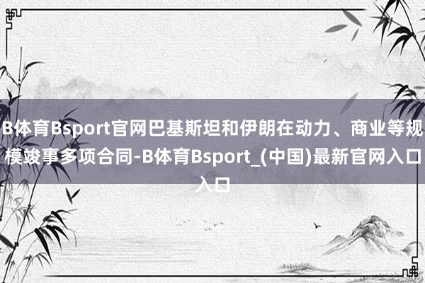 B体育Bsport官网巴基斯坦和伊朗在动力、商业等规模竣事多项合同-B体育Bsport_(中国)最新官网入口