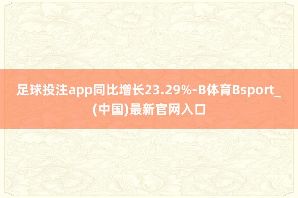 足球投注app同比增长23.29%-B体育Bsport_(中国)最新官网入口