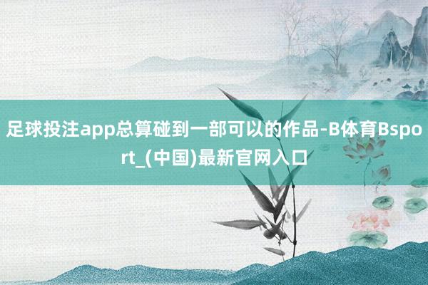 足球投注app总算碰到一部可以的作品-B体育Bsport_(中国)最新官网入口