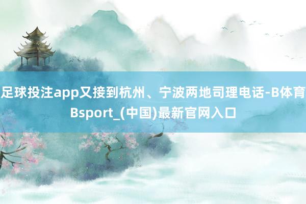 足球投注app又接到杭州、宁波两地司理电话-B体育Bsport_(中国)最新官网入口