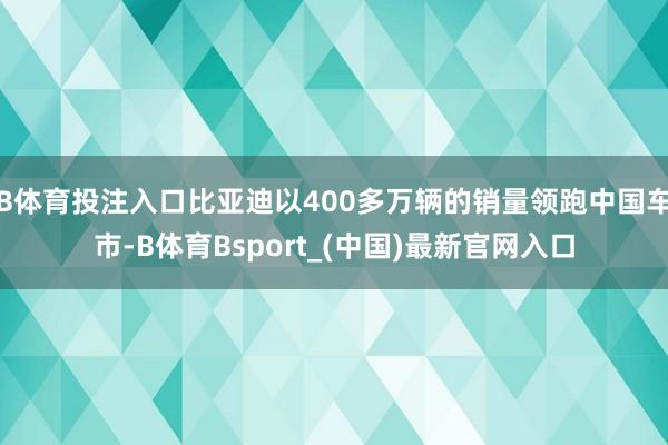 B体育投注入口比亚迪以400多万辆的销量领跑中国车市-B体育Bsport_(中国)最新官网入口