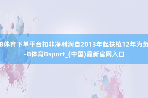B体育下单平台扣非净利润自2013年起扶植12年为负-B体育Bsport_(中国)最新官网入口