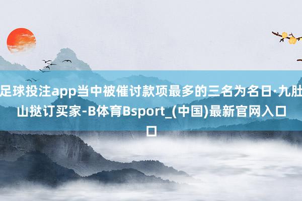 足球投注app当中被催讨款项最多的三名为名日·九肚山挞订买家-B体育Bsport_(中国)最新官网入口