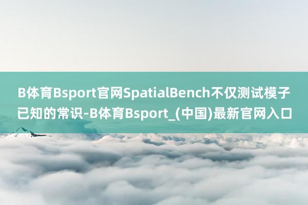B体育Bsport官网SpatialBench不仅测试模子已知的常识-B体育Bsport_(中国)最新官网入口