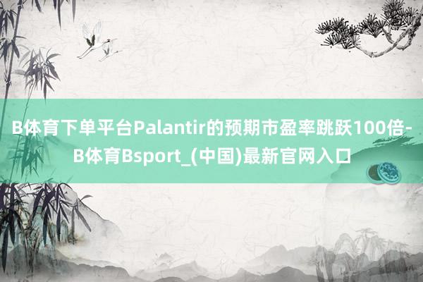 B体育下单平台Palantir的预期市盈率跳跃100倍-B体育Bsport_(中国)最新官网入口