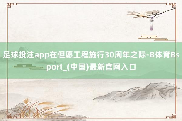足球投注app在但愿工程施行30周年之际-B体育Bsport_(中国)最新官网入口