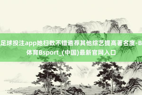 足球投注app她扫数不错遴荐其他综艺提高著名度-B体育Bsport_(中国)最新官网入口