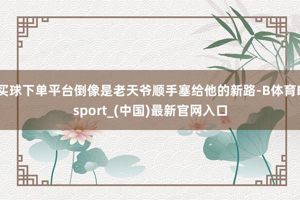 买球下单平台倒像是老天爷顺手塞给他的新路-B体育Bsport_(中国)最新官网入口