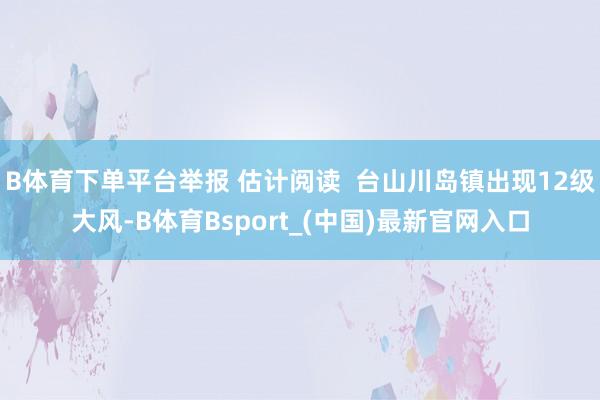 B体育下单平台举报 估计阅读 台山川岛镇出现12级大风-B体育Bsport_(中国)最新官网入口