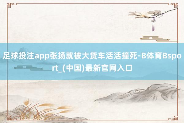 足球投注app张扬就被大货车活活撞死-B体育Bsport_(中国)最新官网入口