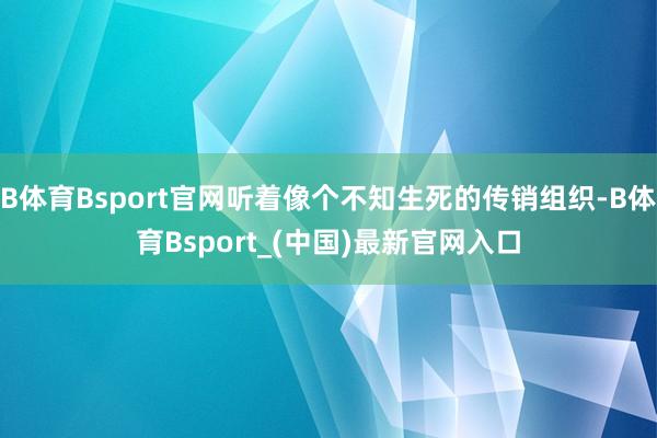 B体育Bsport官网听着像个不知生死的传销组织-B体育Bsport_(中国)最新官网入口