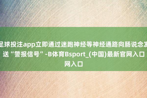 足球投注app立即通过迷跑神经等神经通路向肠说念发送“警报信号”-B体育Bsport_(中国)最新官网入口