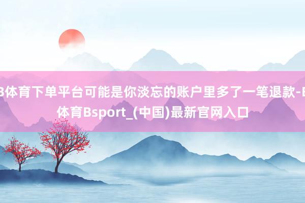 B体育下单平台可能是你淡忘的账户里多了一笔退款-B体育Bsport_(中国)最新官网入口