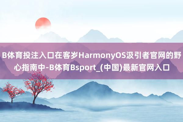 B体育投注入口在客岁HarmonyOS汲引者官网的野心指南中-B体育Bsport_(中国)最新官网入口