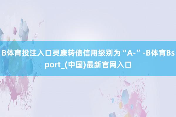B体育投注入口灵康转债信用级别为“A-”-B体育Bsport_(中国)最新官网入口