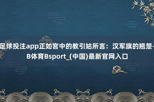 足球投注app正如宫中的教引姑所言：汉军旗的翘楚-B体育Bsport_(中国)最新官网入口