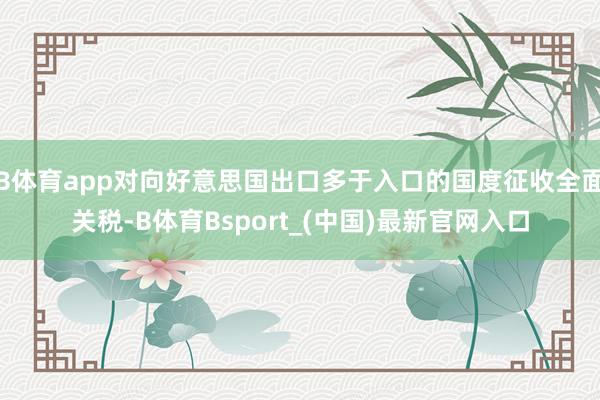 B体育app对向好意思国出口多于入口的国度征收全面关税-B体育Bsport_(中国)最新官网入口
