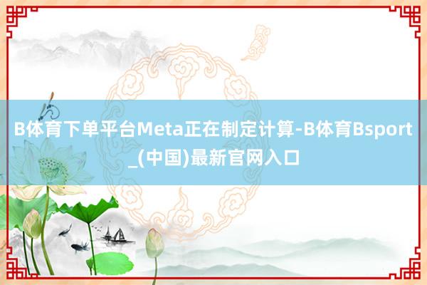 B体育下单平台Meta正在制定计算-B体育Bsport_(中国)最新官网入口