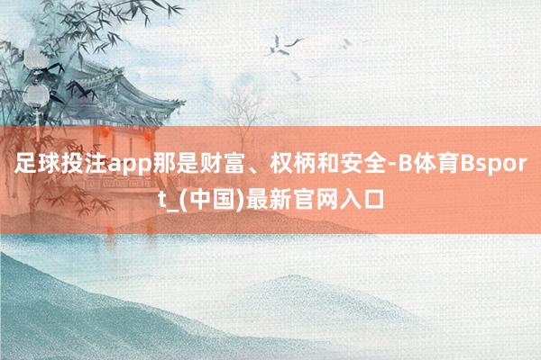 足球投注app那是财富、权柄和安全-B体育Bsport_(中国)最新官网入口