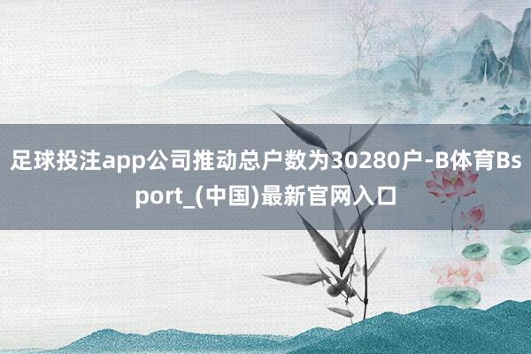足球投注app公司推动总户数为30280户-B体育Bsport_(中国)最新官网入口