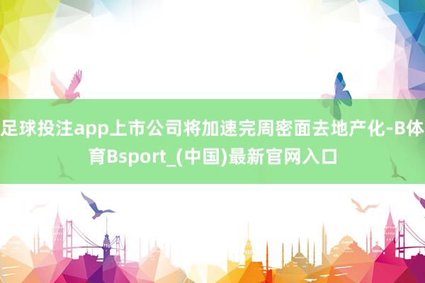 足球投注app上市公司将加速完周密面去地产化-B体育Bsport_(中国)最新官网入口