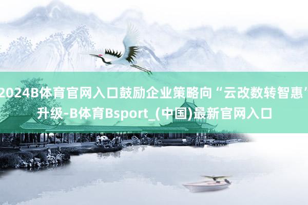 2024B体育官网入口鼓励企业策略向“云改数转智惠”升级-B体育Bsport_(中国)最新官网入口