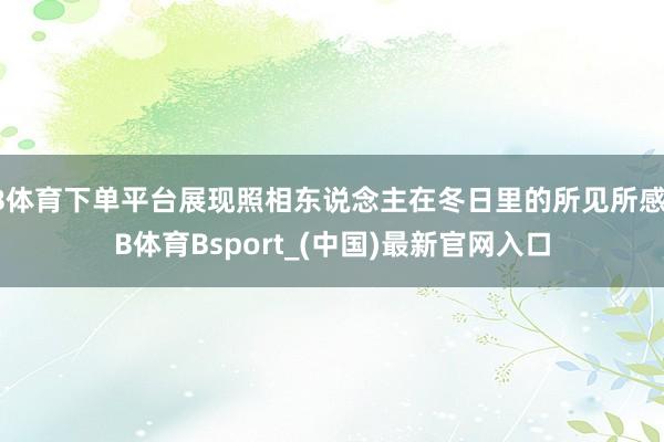 B体育下单平台展现照相东说念主在冬日里的所见所感-B体育Bsport_(中国)最新官网入口